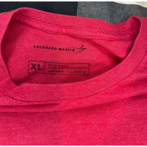 Lockheed Martin Men's Red T-Shirt Graphic Ahead of Ready USA Made XL - Picture 3 of 5